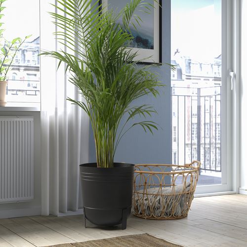 IKEA - PARLRÖNN, steel plant pot, black, 32 cm