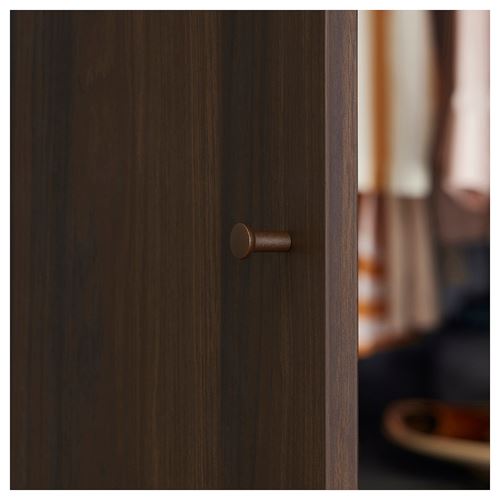 IKEA - PAX/STORKLINTA, PAX wardrobe, dark grey-dark brown stained oak effect, 200x60x201 cm