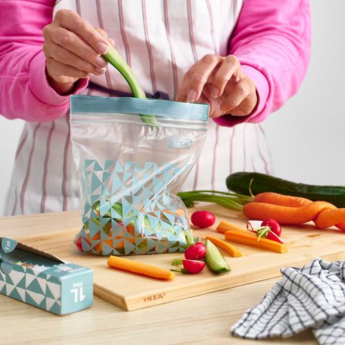 IKEA - ISTAD, resealable bag, pale grey-green, 1 l