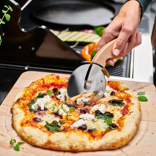 IKEA - GRILLTIDER, dough cutter, stainless steel/beech, 22 cm