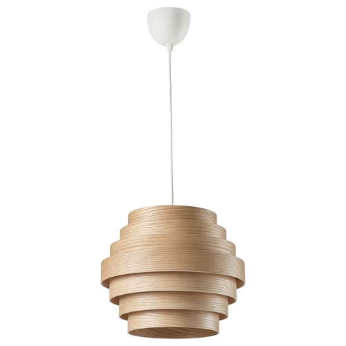 IKEA - DYKARKLOCKA/HEMMA, sarkıt lamba, ağartılmış meşe kaplama-beyaz, 40 cm