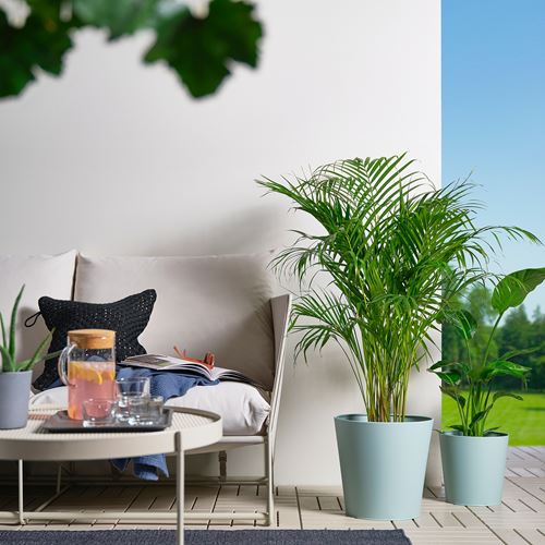 IKEA - VITLÖK, çelik saksı, turkuaz, 32 cm