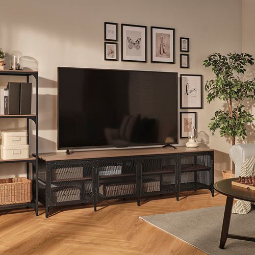 IKEA - FJALLBO, tv bench, black, 198x45x54 cm
