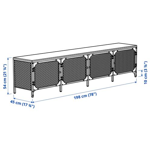IKEA - FJALLBO, tv bench, black, 198x45x54 cm