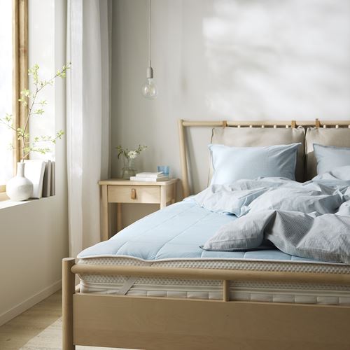 IKEA - KEJSAROLVON, mattress protector, beige/blue, 160x200 cm