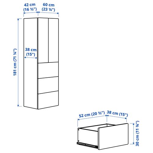 IKEA - PLATSA/SMASTAD, children's wardrobe, white, 60x42x181 cm