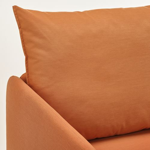 IKEA - LINDAKRA, 2-seat sofa and pouffe, knisa bright orange