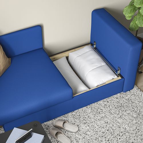 IKEA - SKÖNABACK, 2-seat sofa-bed, knisa bright blue