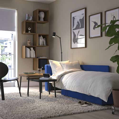 IKEA - SKÖNABACK, 2-seat sofa-bed, knisa bright blue