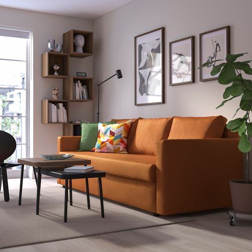 IKEA - FRIHETEN, 3-seat sofa-bed, faringe brown-orange