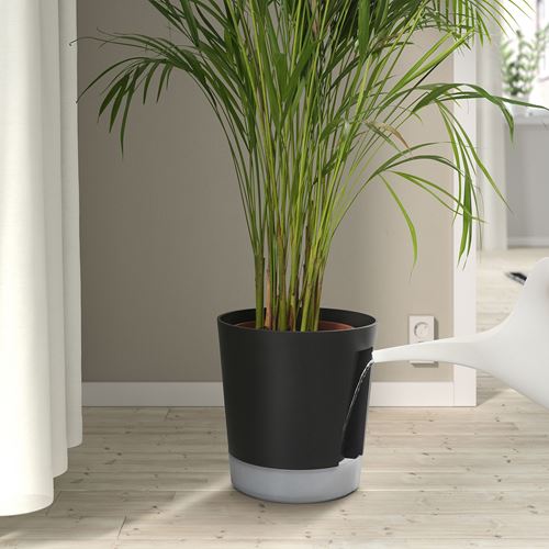 IKEA - VARDTRAD, self-watering plant pot, anthracite, 24 cm