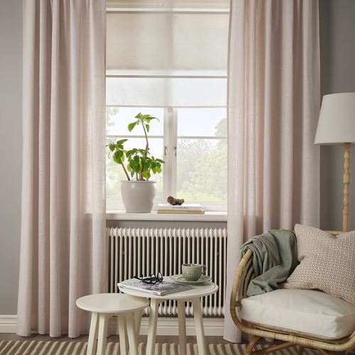 IKEA - SILVERLÖNN, sheer curtains, 1 pair, pink, 145x300 cm