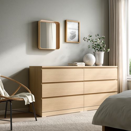 IKEA - DVARGSYREN, wall mirror, oak veneer, 40x50 cm