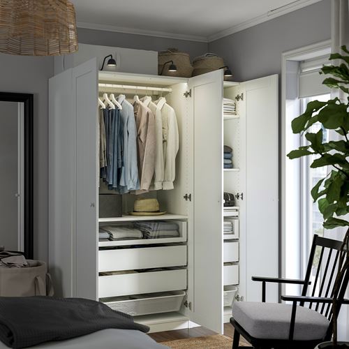 IKEA - PAX/GULLABERG, PAX wardrobe, white, 150x60x201 cm