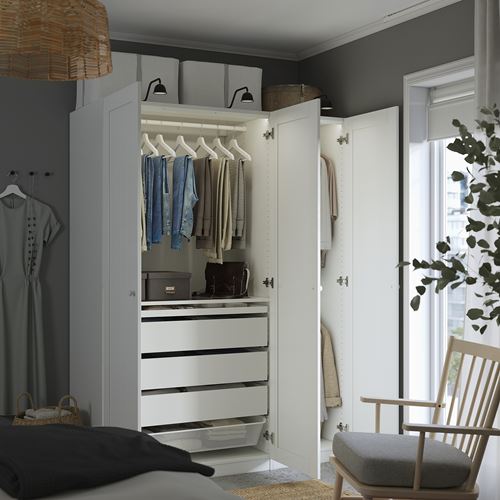 IKEA - PAX/GULLABERG, PAX wardrobe, white, 150x60x201 cm