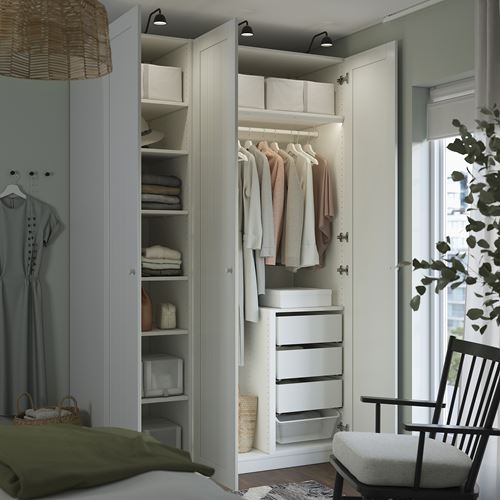 IKEA - PAX/GULLABERG, PAX gardırop, beyaz, 150x60x236 cm