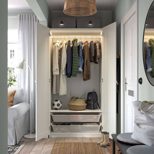 IKEA - PAX/GULLABERG, PAX gardırop, beyaz, 100x60x201 cm