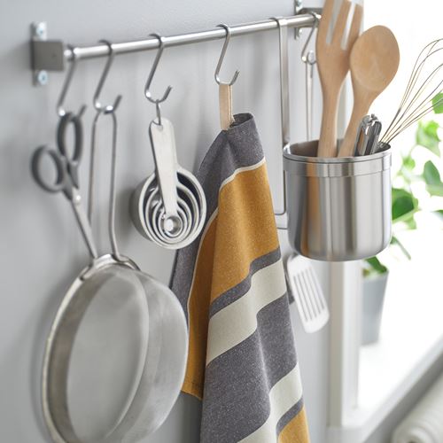 IKEA - SANDVIVA, tea towel, yellow-grey, 2 pack