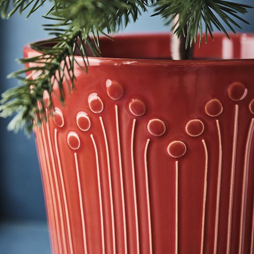 IKEA - VINTERFINT, stoneware plant pot, red, 12 cm