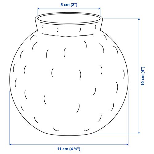 IKEA - KONSTFULL, cam vazo, saydam cam, 10 cm