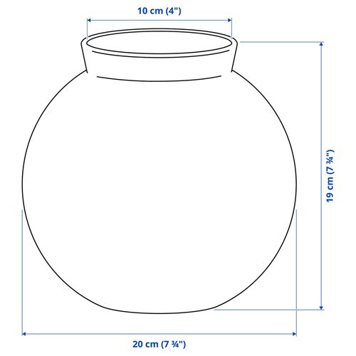 IKEA - KONSTFULL, glass vase, green, 19 cm