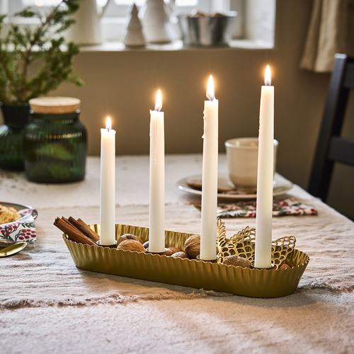 IKEA - VINTERFINT, candlestick, golden colour, 4 cm