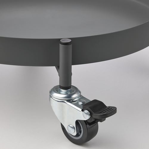 IKEA - OLIVBLAD, tekerlekli saksı altı, koyu gri, 32 cm