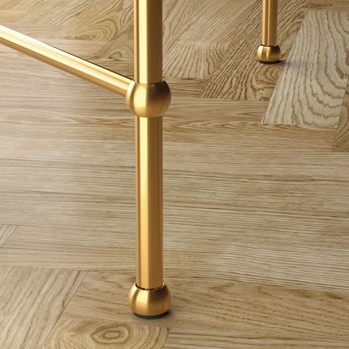 IKEA - TORSJÖ, yan sehpa, altın rengi-cam, 45 cm