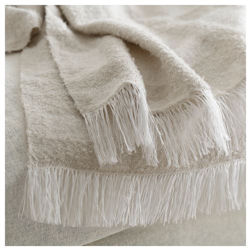IKEA - GRÖNKNAVEL, throw, beige, 180x120 cm