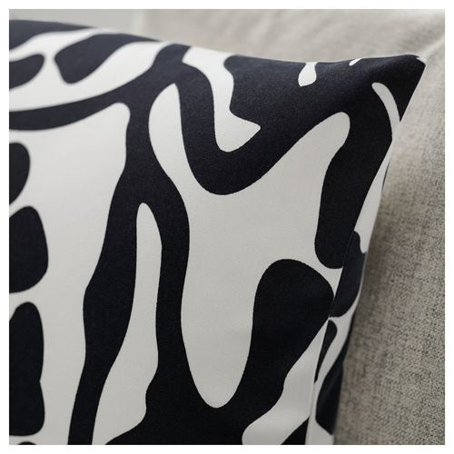 IKEA - GRÖNKNAVEL, lace pillow cover, black-white, 50x50 cm