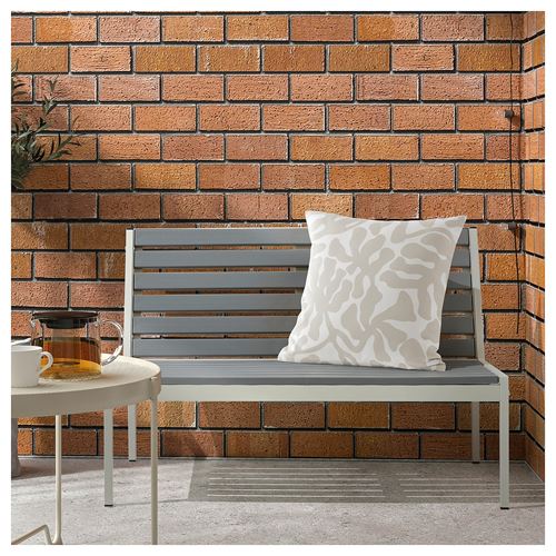 IKEA - GRÖNKNAVEL, kırlent kılıfı, bej-beyaz, 50x50 cm