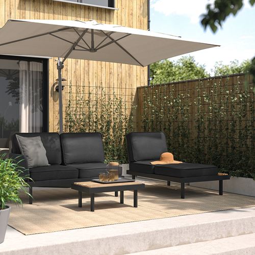 IKEA - REVSKAR, bahçe oturma grubu, antrasit