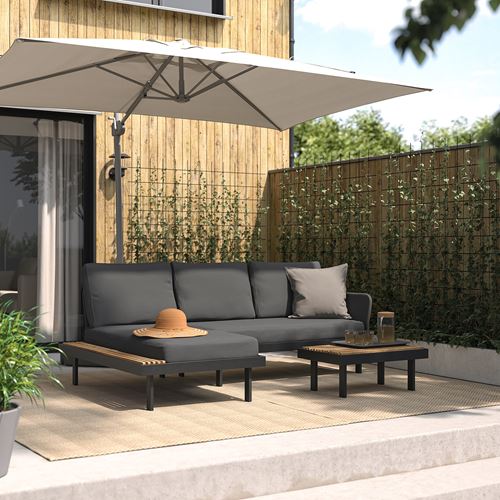 IKEA - REVSKAR, bahçe oturma grubu, antrasit