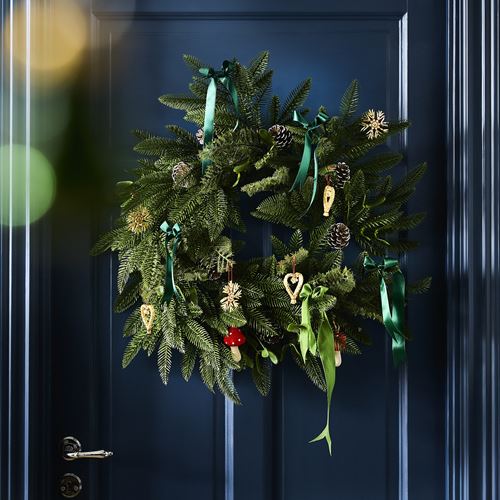 IKEA - VINTERFINT, artificial wreath, green, 60 cm