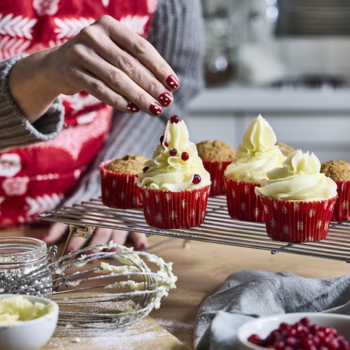 IKEA - VINTERFINT, muffin paper, star pattern-red