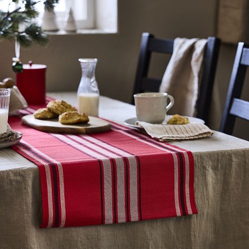 IKEA - VINTERFINT, table-runner, stripe patterned-red, 35x130 cm