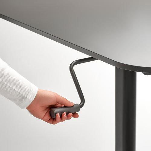 IKEA - SEGRARE, height adjustable desk, dark grey, 110x60 cm
