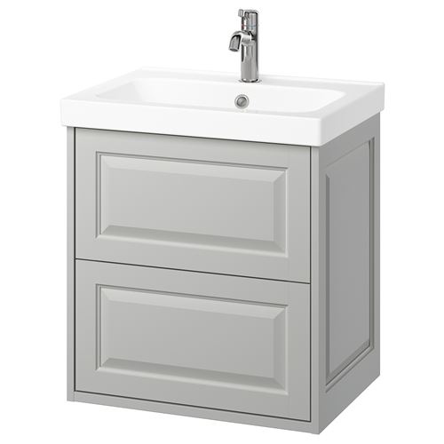 IKEA - TANNFORSEN/ORRSJÖN, lavabo dolabı kombinasyonu, açık gri, 62x49x69 cm