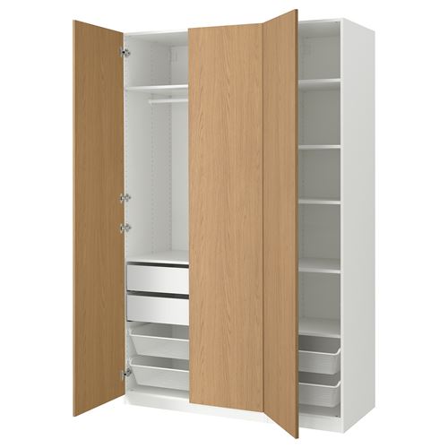 IKEA - PAX/STORKLINTA, PAX wardrobe, white-oak look, 150x60x236 cm