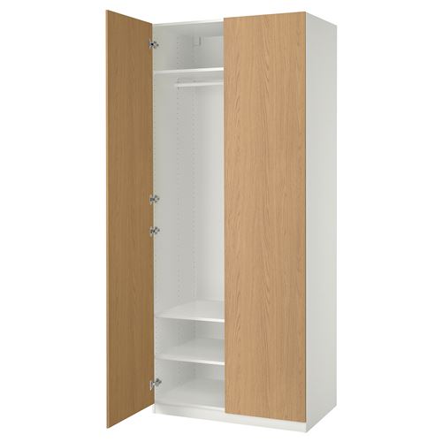 IKEA - PAX/STORKLINTA, PAX wardrobe, white-oak look, 100x60x236 cm