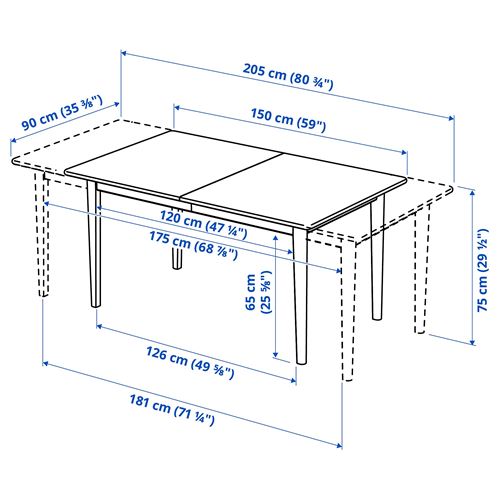 IKEA - SKANSNAS, yemek masası takımı, kahverengi kayın-siyah kayın, 4 sandalyeli