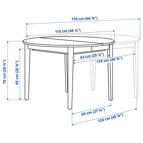 IKEA - SKANSNAS, yemek masası takımı, kahverengi kayın-siyah kayın, 4 sandalyeli