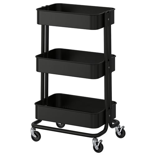 IKEA - RASKOG, trolley, black, 35x45x77 cm