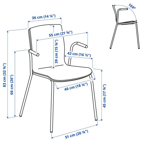 IKEA - LAKTARE, office chair, birch/black