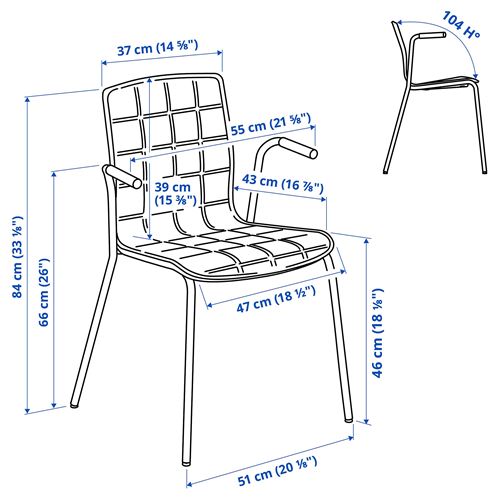 IKEA - LAKTARE, office chair, Gunnared medium grey-white