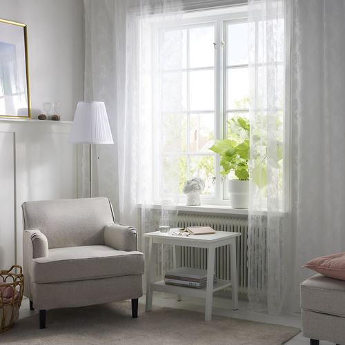 IKEA - ALVINE, tül perde/2 kanat, ekru, 145x300 cm