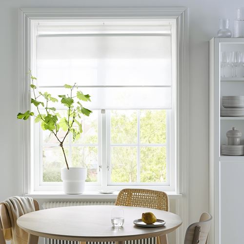 IKEA - RINGBLOMMA, roman blind, white, 100x160 cm