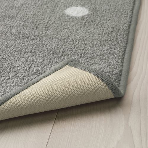 IKEA - LEN, kids rug, grey-dotted, 133x160 cm