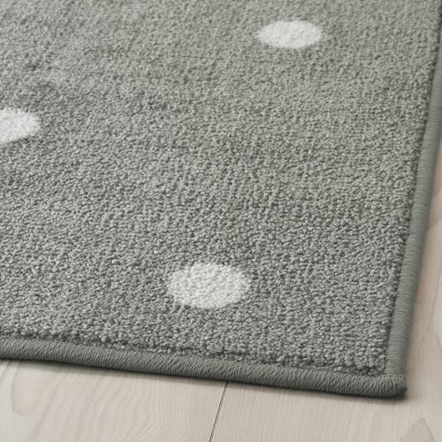 IKEA - LEN, kids rug, grey-dotted, 133x160 cm