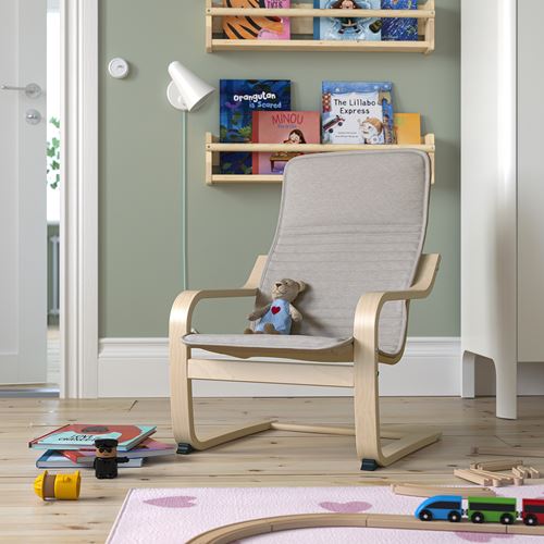 IKEA - POANG, children's armchair, knisa light beige